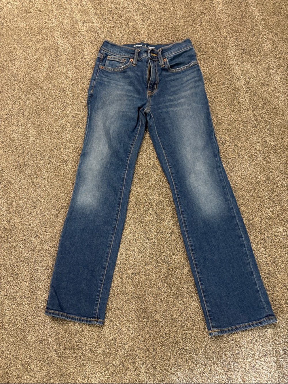 Old Navy Blue Straight-Leg Kids Jeans with Faded Wash